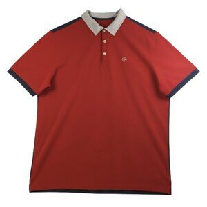 Red Polo Shirt with Contrast Collar & Trim